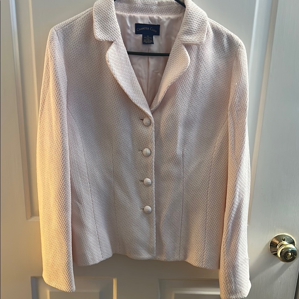 Charter Club Light Pink Blazer Tailored Suit Jacket